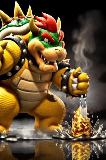 01200-1072607357-modelshoot style, (extremely detailed 8k wallpaper), bowser drinking water, Intricate, High Detail, dramatic.png